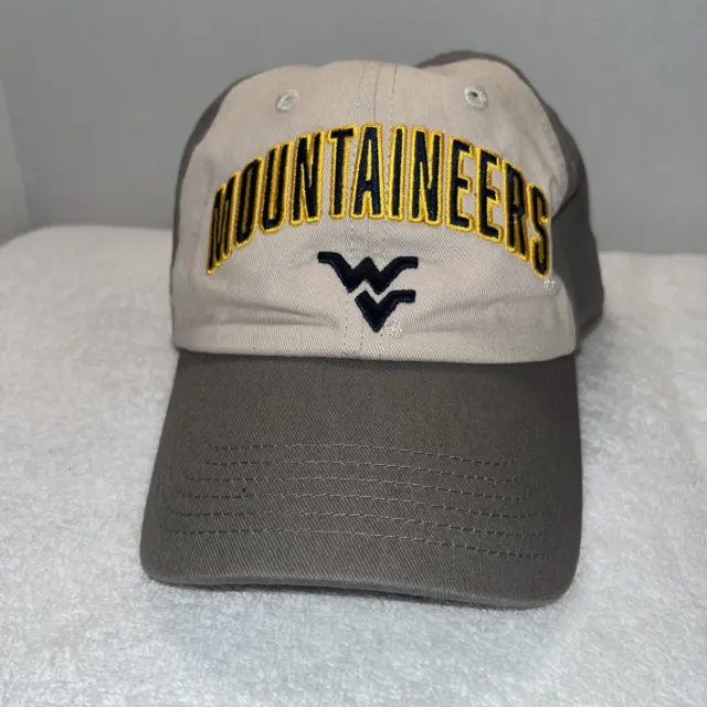 Captivating gray off white WV baseball hat cap embroidered strapback 100% cotton