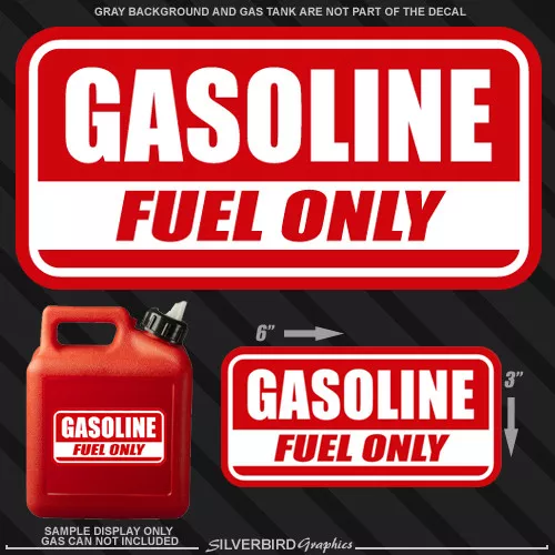 1x Gasoline gas Fuel Only sticker door decal truck label tank vinyl safety 6"