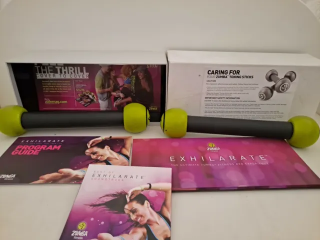 Zumba Fitness Exhiliarate 6 DVDs & Toning Sticks Set + Guides. Body System