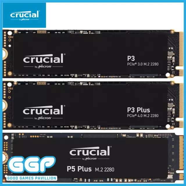 Crucial M.2 NVMe PCIe SSD P3 P3+ P5 P5+ 250GB 500GB 1TB 2TB Solid State Drive 3