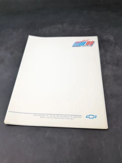 1988 Chevrolet Dealership Heartbeat Blank Letters Sheets Original