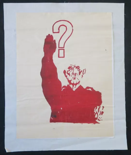 Affiche originale mai 68 DE GAULLE FUHRER ? HITLER poster 1968 437