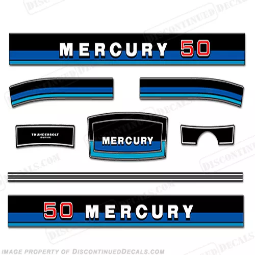 Fits Mercury 1983 50HP Outboard Engine Decals