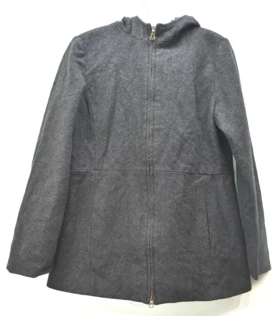 Old Navy Women Gray Long Sleeve Full Zip Wool Blend Seam Pocket Hoodie Jacket M