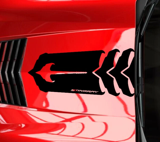 thumbnail image 2 of Custom Stingray Hood Vinyl Decal Racing Stripes For Chevy Corvette C8 – Multiple Colors/Finishes 2 of 5
