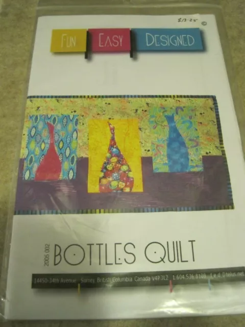 BOTTLES Quilt Pattern Instructions by Fun Easy Designed