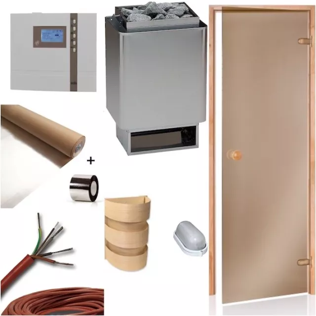 Sauna Kit Four de 34A 9kW EOS Contrôle la Porte Du D1 Film Alu
