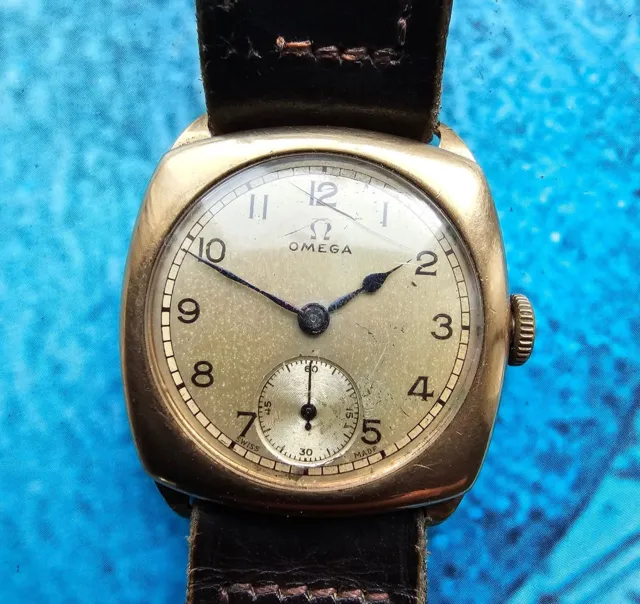 Vintage 9k Solid Gold Omega Hand-Winding Men's Watch Cal 23.4