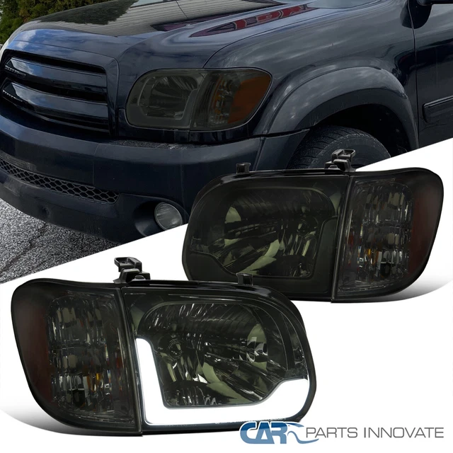 Fits 05-06 Toyota Tundra 05-07 Sequoia Headlights w/Corner Lamps + LED Light Bar