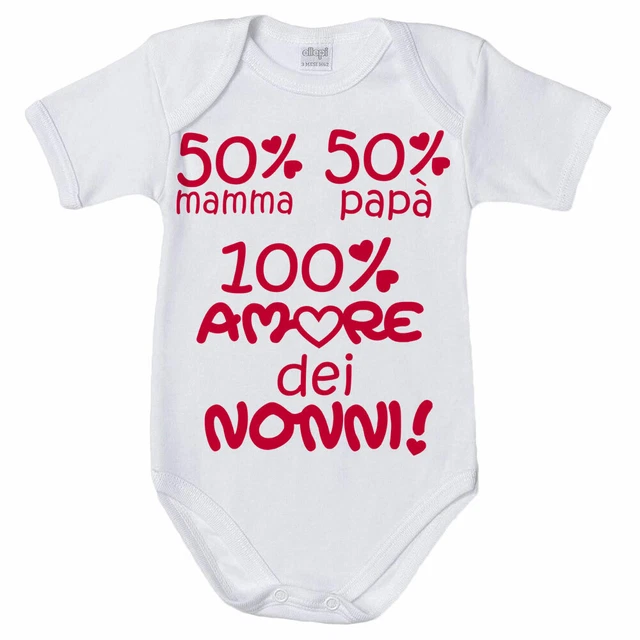 Body Neonato Annuncio Nascita - Manica Corta 0-3 Mesi | Cotone 100% Made In Italy