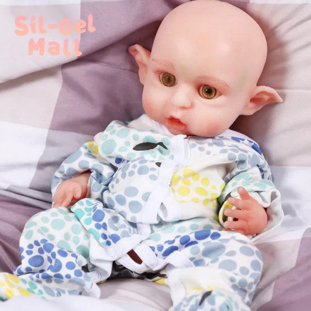 16" Realistic Cute Elf Reborn Baby Dolls Handmade Platinum Silicone Girl Doll US