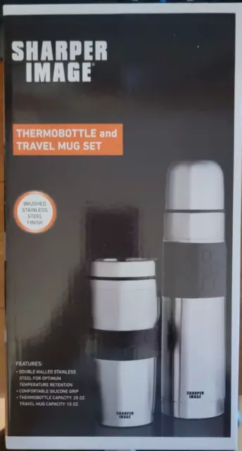 Sharper Image Thermobottle and Travel Mug Set – NEW sealed box