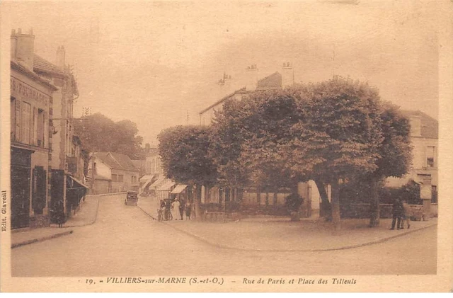 94 - VILLIERS SUR MARNE - SAN52228 - Rue de Paris et Place des Tilleuls