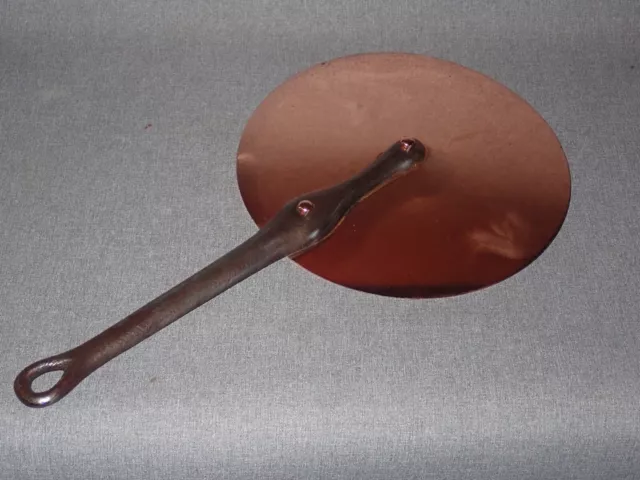 Vintage 21cm French Copper Lid for Sauce or Sauté Pan Polished New Tin Lining