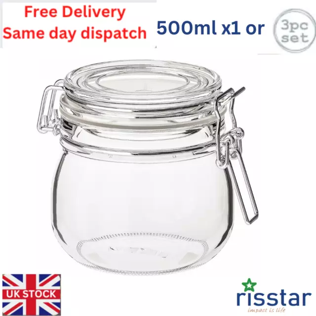 Glass Storage Jar with Lid 500ml ✅️Airtight Mason Jar✅️Food Preserving Jars IKEA