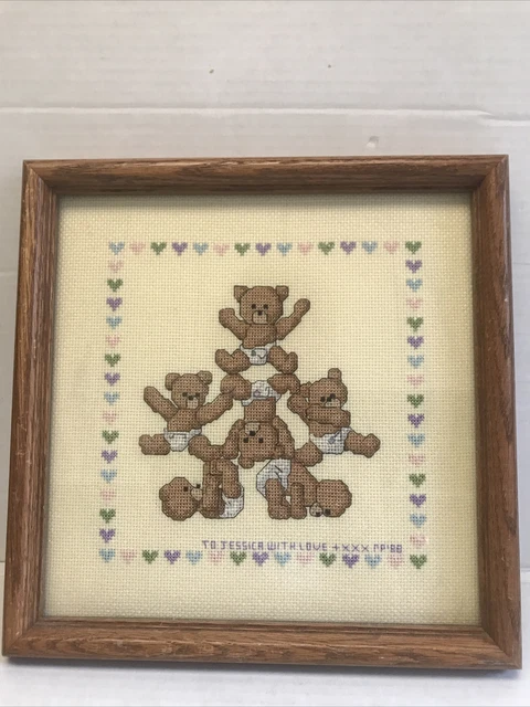 Vintage needlepoint  Bears  ‘88