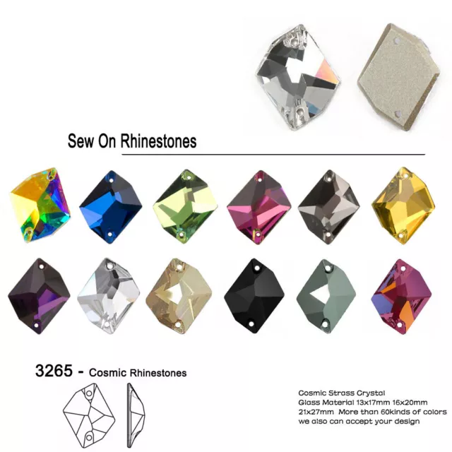 Cosmic Flat Back Sew On Crystal Stones Sewing Glass Strass DIY Loose Rhinestone