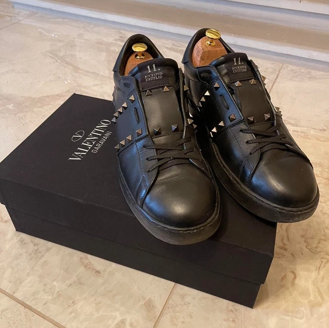 Valentino rockstud black trainers hotsell