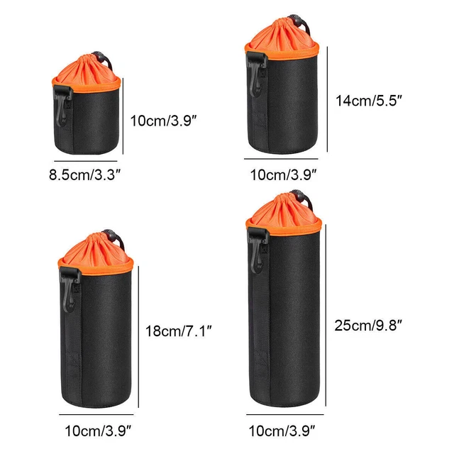 Waterproof Soft Neoprene Camera Lens Pouch Bag Drawstring Protector Case UK