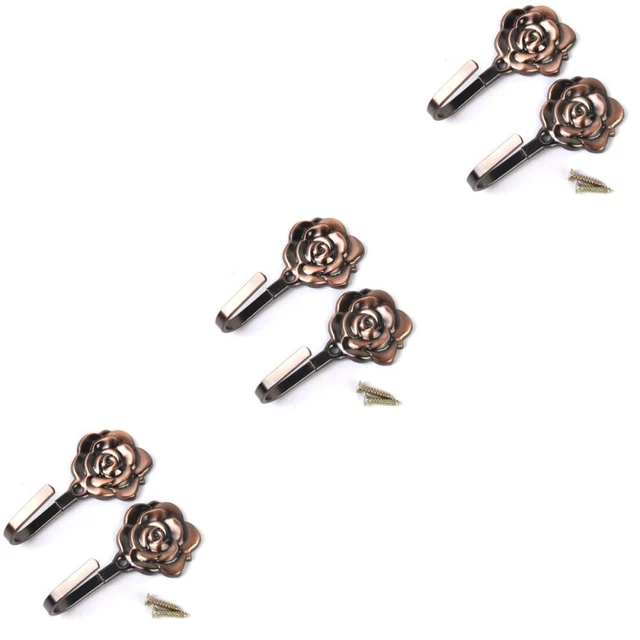 6 Pcs Metal Hook Lace Drapery Hooks S Hook Rose Curtain Hooks