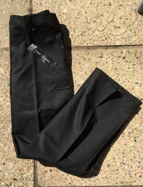 Pantaloni da scuola neri elastici vita nuovi con etichette dalla classe superiore età 10 anni