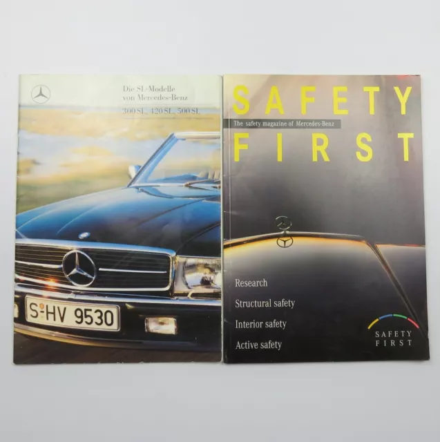 Mercedes Benz 300SL 420SL 500SL German Sales Brochure Prospectus + Safety First