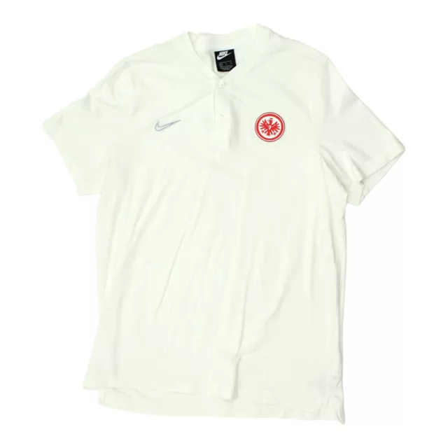 Eintracht Frankfurt Nike White Mens Henley Tshirt | Football Sportswear VTG