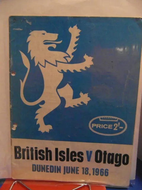 1966 Otago  V British Lions   Programme