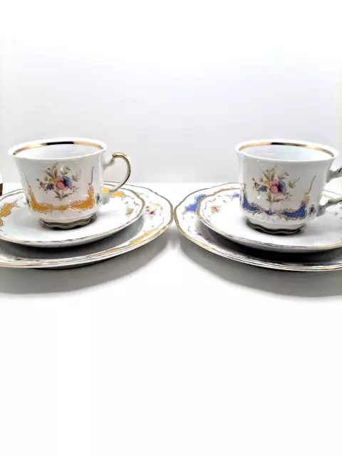 2x Moka en Set Mitterteich Bavaria,Porcelaine,Tasse de Collection RAR ,Vintage