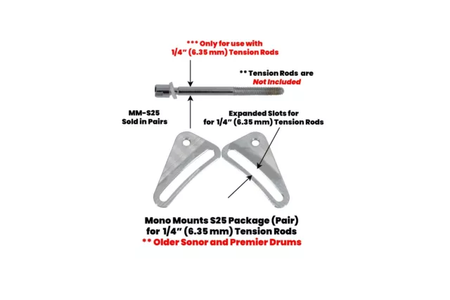 Gruv-X X-Click 1/4" Mono Mount pair for Sonor Designer Signature Phonic Snares Gruv-X X-Click 1/4" Mono Mount pair for Sonor Designer Signature Phonic Snares