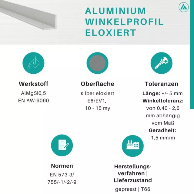 Alluminio Angolo Anodizzato 2,5 -3 M Aluprofil L Profilo Angolare Bordi 2