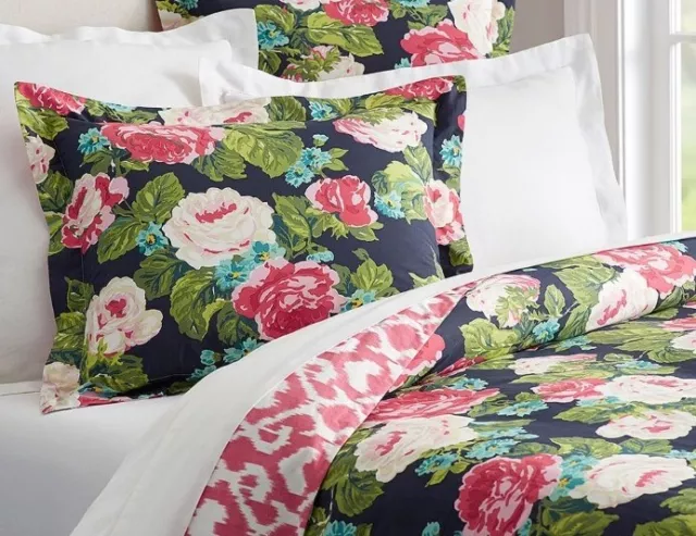 Pottery Barn Duvet Wetherly Floral King  Duvet Cover Reversible EUC