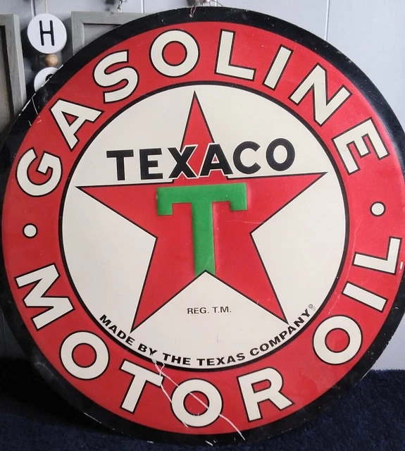 Vintage Metal Texaco Gasoline, Motor Oil Metal Sign Original Product 23.5"×23.5"