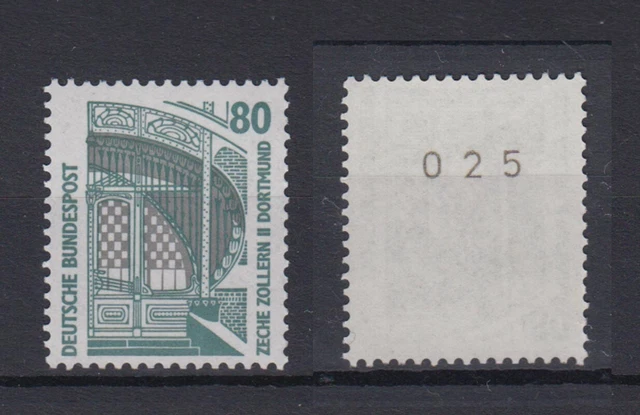 Bund 1342 u RM mit ungerader Nummer SWK 80 Pf postfrisch gelbe Gummierung