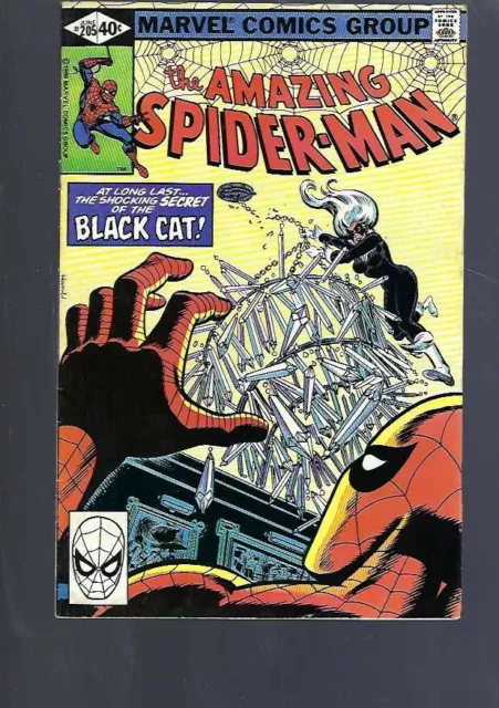 Amazing  Spiderman 205  - Early Black Cat   -  Marvel Comics