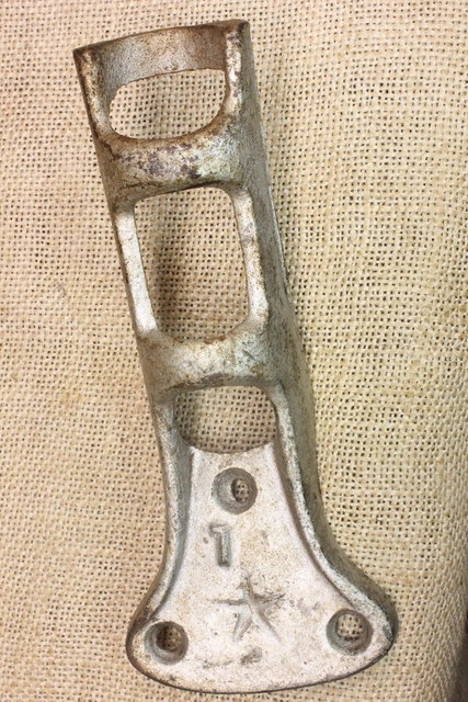 Old 1" Flag Pole Bracket Banner Holder Star Vintage Cast Iron Silver Galvanized 2