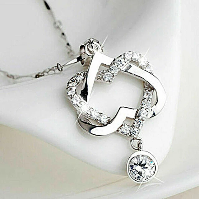 Collier Vintage Cœur Or Avec Pierre Noire - Pendentif Amour - Bijou Occasion - Référence 4183