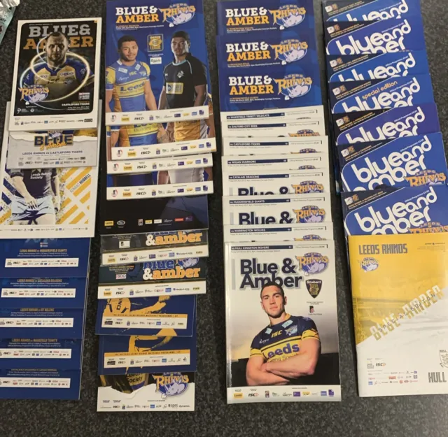 37 x OFFICIAL LEEDS RHINOS HOME MATCH DAY PROGRAMMES  2017 - 2020 Seasons