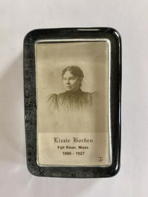 Vintage Lizzie Borden Glass Paperweight Souvenir Fall River Ma.