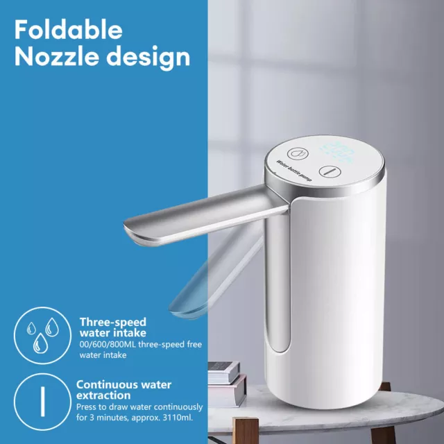 Electric Water Bottle Pump USB Rechargeable Automatic Drinking Water Dispenser