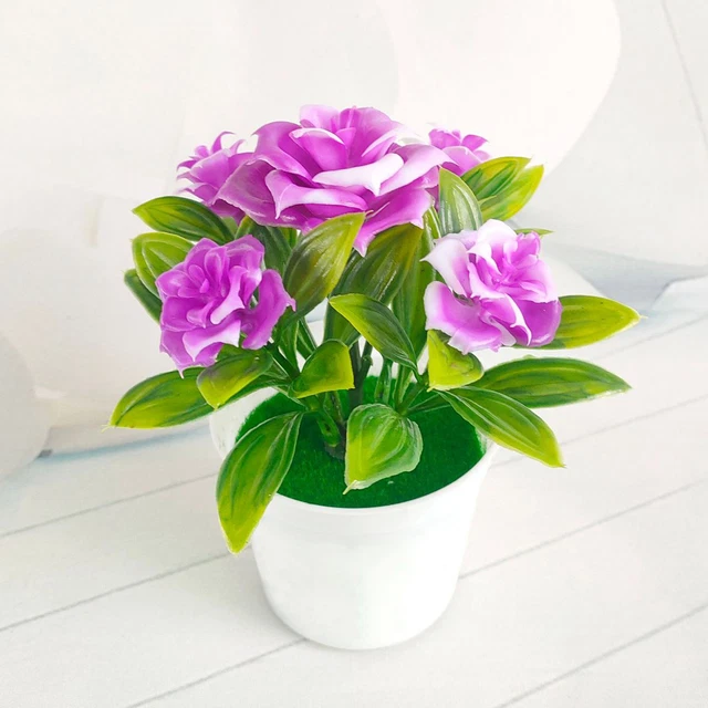 Maceta de plástico de simulación de flores de simulación de moda para mini paisaje colorida