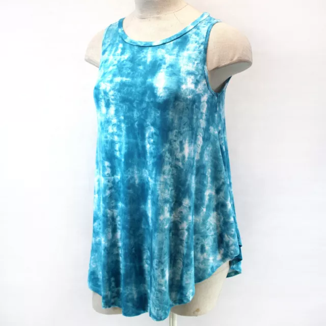 Túnica Top Básica Lane Bryant Plus Aguamarina Tie-Dye Sin Mangas Cuello Redondo 18/20