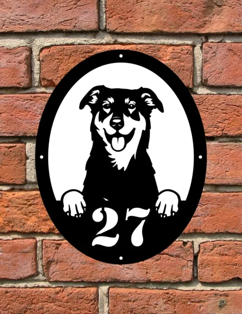 Letrero de placa con número de puerta personalizado con perro 029 beauceron