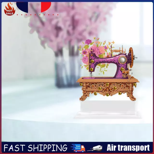 5D DIY Diamond Art Table Decor Round+Special Shape Sewing Machine (#4) FR