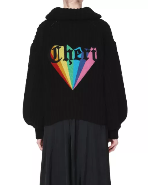 Zadig & Voltaire Aline Awa Sweater S Black Rainbow Cheri Zip Cardigan $498