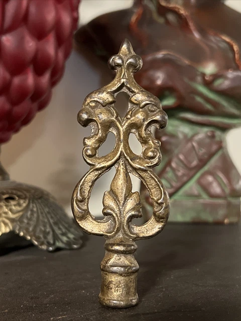 Antique vintage gargoyle griffin floor lamp finial Double Headed