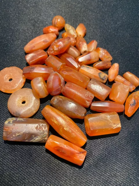 Sub Sahara African Antiquity Ancient Neolithic Carnelian Stone Trade Old Beads