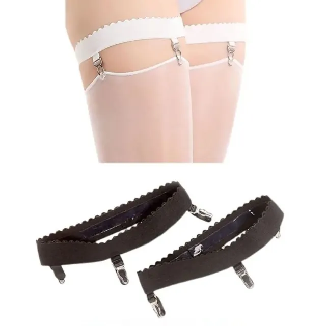 Women Elastic Leg Garter Straps Belt Thigh High Stockings Suspender Belt  Clips