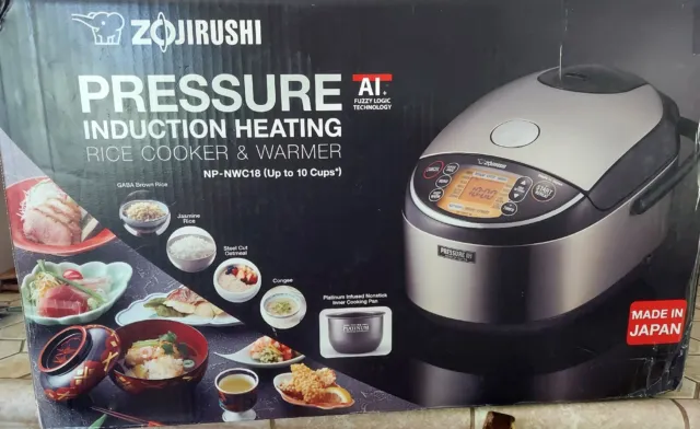 Zojirushi NP-NWC18 (10 Cup) Rice Cooker & Steamer - Black Stainless Steel