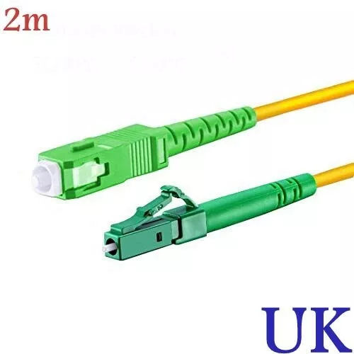 2m Yellow LC/APC to SC/APC Male 3mm Simplex 9/125 Patch Cord Fibre Optical Cable